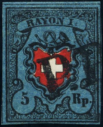 Stamps: 15I-T2 - 1850 Rayon I with cross border