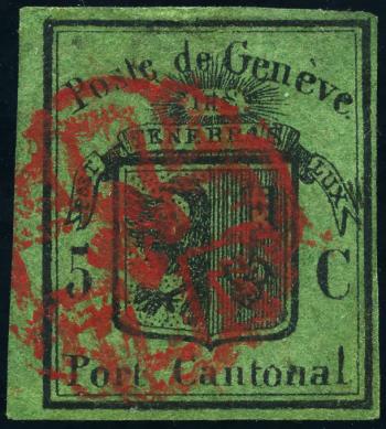 Thumb-1: 7 - 1848, Cantone di Ginevra, grande aquila verde scuro
