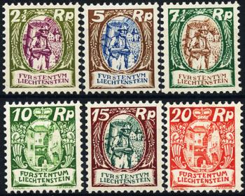 Stamps: FL64-FL69 - 1924-27 Winegrowers or Schlosshof Vaduz