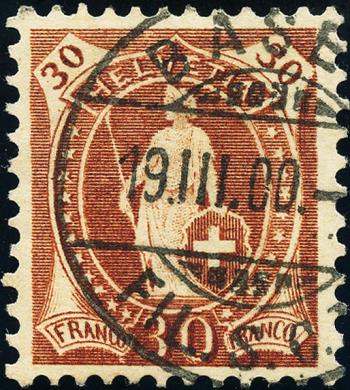 Briefmarken: 68D - 1895 weisses Papier, 13 Zähne, KZ B