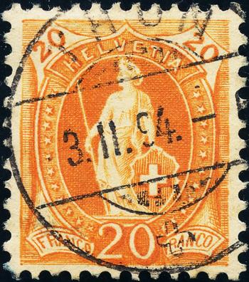 Briefmarken: 66C - 1891 weisses Papier, 13 Zähne, KZ A