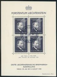 Timbres: FL141 - 1938 Bloc feuillet pour le 3e Liechtenstein. exposition de timbres
