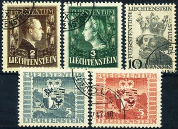 Briefmarken: FL202-FL206 - 1944-1946 Hohe Werte