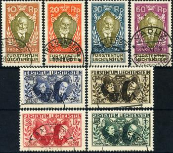 Francobolli: FL72-FL79 - 1928 70° anniversario del regno del principe Giovanni II