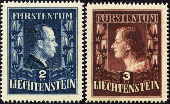 Briefmarken: FL248B-FL249B - 1951 Fürst und Fürstin, Farbänderungen