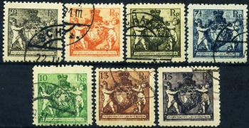 Briefmarken: FL46A-FL52A - 1921 Wappenmuster, Lininenzähnung 121/2