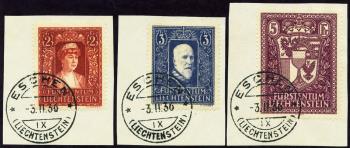 Briefmarken: FL119-FL121 - 1933 +1935 Fürstin Elsa, Fürst Franz I und Landeswappen