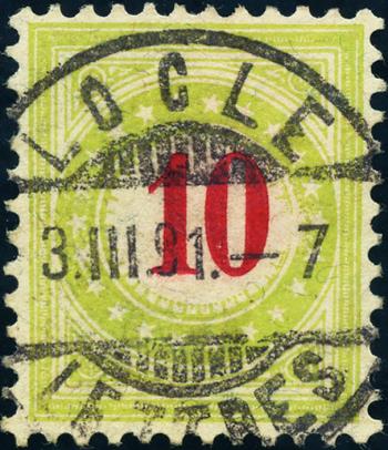 Stamps: NP18CIIN - 1887-1888 Yellow-green frame, crimson digit, 14th-15th cent. edition, Type II