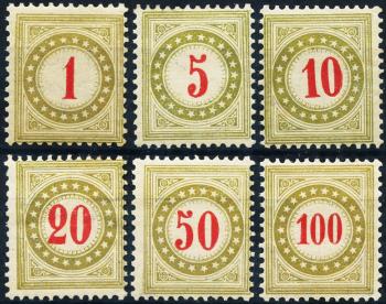 Thumb-1: NP23B-NP28B - 1908-1909, Monture olive brunâtre, chiffre vermillon