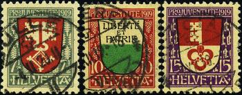Stamps: J12-J14 - 1919 Canton coat of arms
