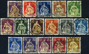 Briefmarken: 107-116 - 1908-1925 Faserpapier