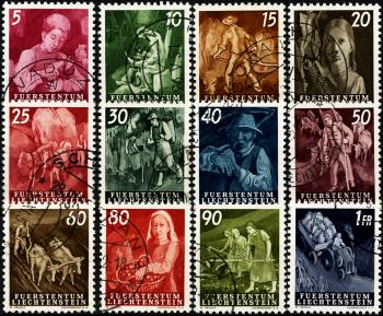 Briefmarken: FL236-FL247 - 1951 Ländliche Motive