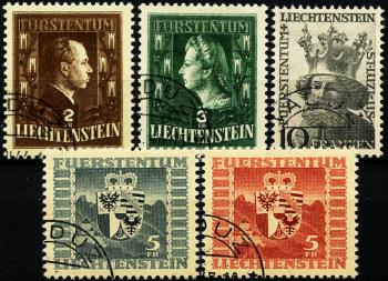 Briefmarken: FL202-FL206 - 1944-1946 Hohe Werte
