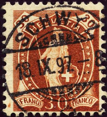 Stamps: 68D - 1895 white paper, 13 teeth, concentration camp B