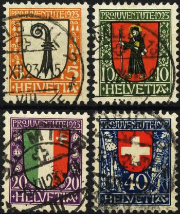 Francobolli: J25-J28 - 1923 Stemmi cantonali e svizzeri
