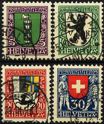 Francobolli: J33-J36 - 1925 Stemmi cantonali e svizzeri