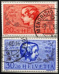 Stamps: J83I-J84I - 1937 Individual values from the anniversary block