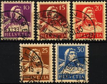 Briefmarken: 160z-184z - 1932-1933 Tellbrustbild, sämisches Faserpapier, geriffelt