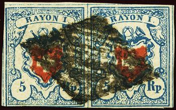 Stamps: 17II-T1+2 A3-U - 1851 Rayon I, without cross border