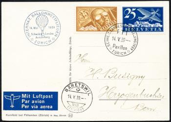 Francobolli: SF39.3a - 14. Mai 1939 Gara internazionale di mongolfiere