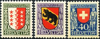 Briefmarken: J18-J20 - 1921 Kantonswappen