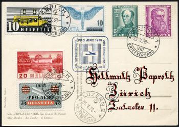 Timbres: SF38.1k - 31. Mai 1938 Vol postal Pro Aero