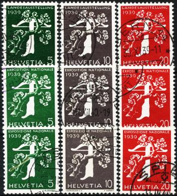 Stamps: 228yRM.01-238yRM.01 - 1939 Roll stamps, Switzerland. National exhibition in Zurich
