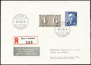 Thumb-1: 258 - 1943, 100 ans de Suisse. Tampon de la Poste