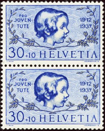 Stamps: J84.2.03 - 1937 Girl's head, plate error 3