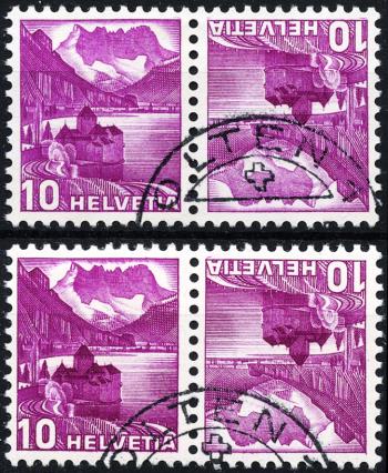 Briefmarken: 202y+202z -  Landschaftsbilder in Stichtiefdruck, glattes und geriffeltes Papier
