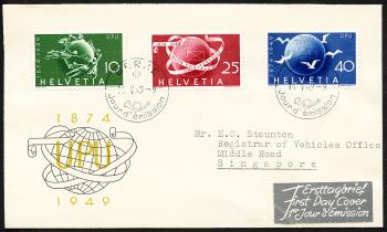 Timbres: 294-296 - 1949 75 ans de l'Union postale universelle