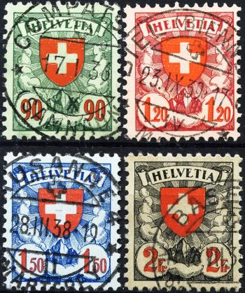 Briefmarken: 163z-166z - 1933-34 geriffeltes Kreidepapier