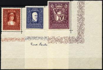 Briefmarken: FL119-FL121 - 1933+1935 Fürstin Elsa, Fürst Franz I und Landeswappen
