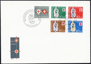 Briefmarken: B81-B85 - 1957 Wappen, Sinnbild und Barmherzigkeit
