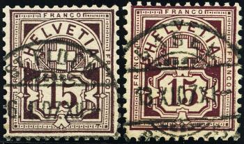 Briefmarken: 85a+85 - 1906 Faserpapier mit WZ
