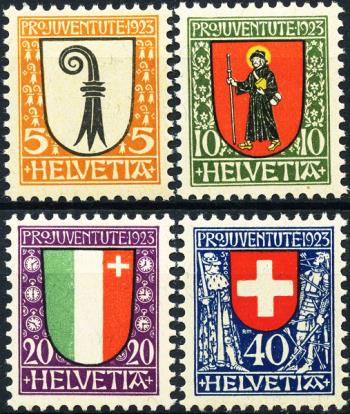 Francobolli: J25-J28 - 1923 Stemma cantonale e svizzero