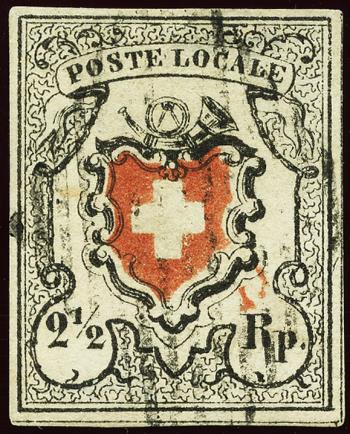 Briefmarken: 14II-T24 - 1850 Poste Locale ohne Kreuzeinfassung