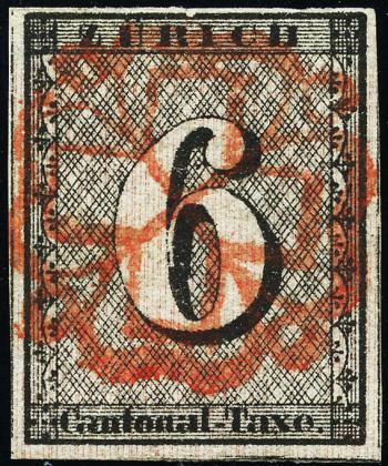 Briefmarken: 2S-T3 - 1843 Kanton Zürich 6
