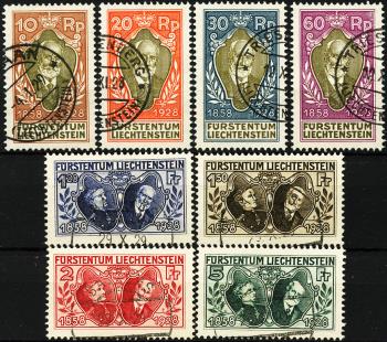 Briefmarken: FL72-FL79 - 1928 70. Regierungsjubiläum des Fürsten Johann II