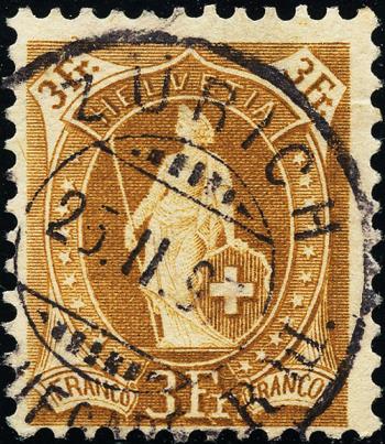 Briefmarken: 72A - 1891 weisses Papier, 14 Zähne, KZ A