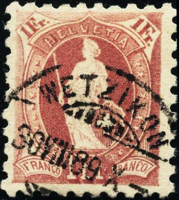 Briefmarken: 71B - 1889 weisses Papier, 11 Zähne, KZ A