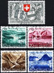 Briefmarken: B56-B60 - 1952 Glarus und Zug 600 J. in der Eidgenossenschaft, ET. deutsch