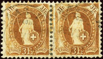 Briefmarken: 92A.3.29+3.22/II - 1906 weisses Papier, 13 Zähne, WZ