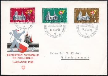 Briefmarken: W33-W34 - 1955 Einzelwerte aus Gedenkblock zur Nat.Briefmarkenausstellung in Lausanne