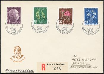 Thumb-1: J125-J128 - Bildnis General Willes und Alpenblumenbilder, 1948