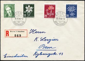 Briefmarken: J117-J120 - 1946 Bildnis R. Töpffer und Alpenblumenbilder