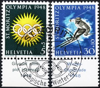 Thumb-1: W25x-W28x - 1948, Sondermarken für die Olympischen Winterspiele in St. Moritz