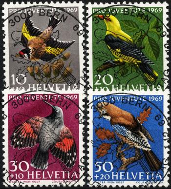 Thumb-1: J228-J231 - 1969, Pro Juventute, Uccelli nativi