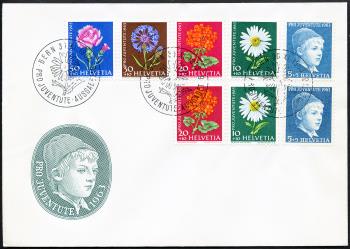Stamps: J200L-J204L - 1963 Portrait of a boy, meadow and garden flowers