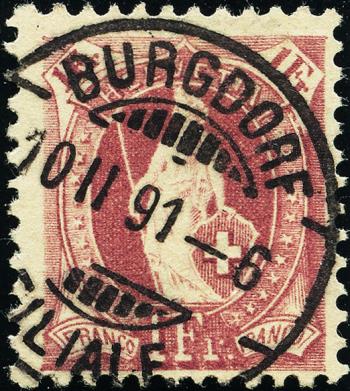 Briefmarken: 71A - 1882 weisses Papier, 14 Zähne, KZ A
